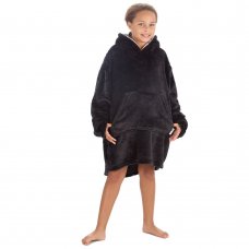 18C881: Kids Plush Oversized Hoodie- Embossed Gaming (One Size - 7-13 Years)